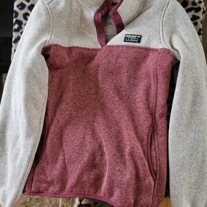 L.L. Bean Women's Cowl Neck Sweater - Pink and Gray